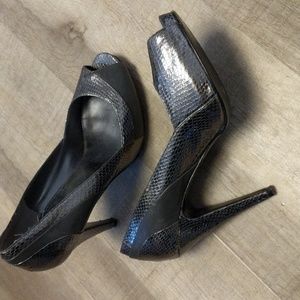 Shimmery platform heels